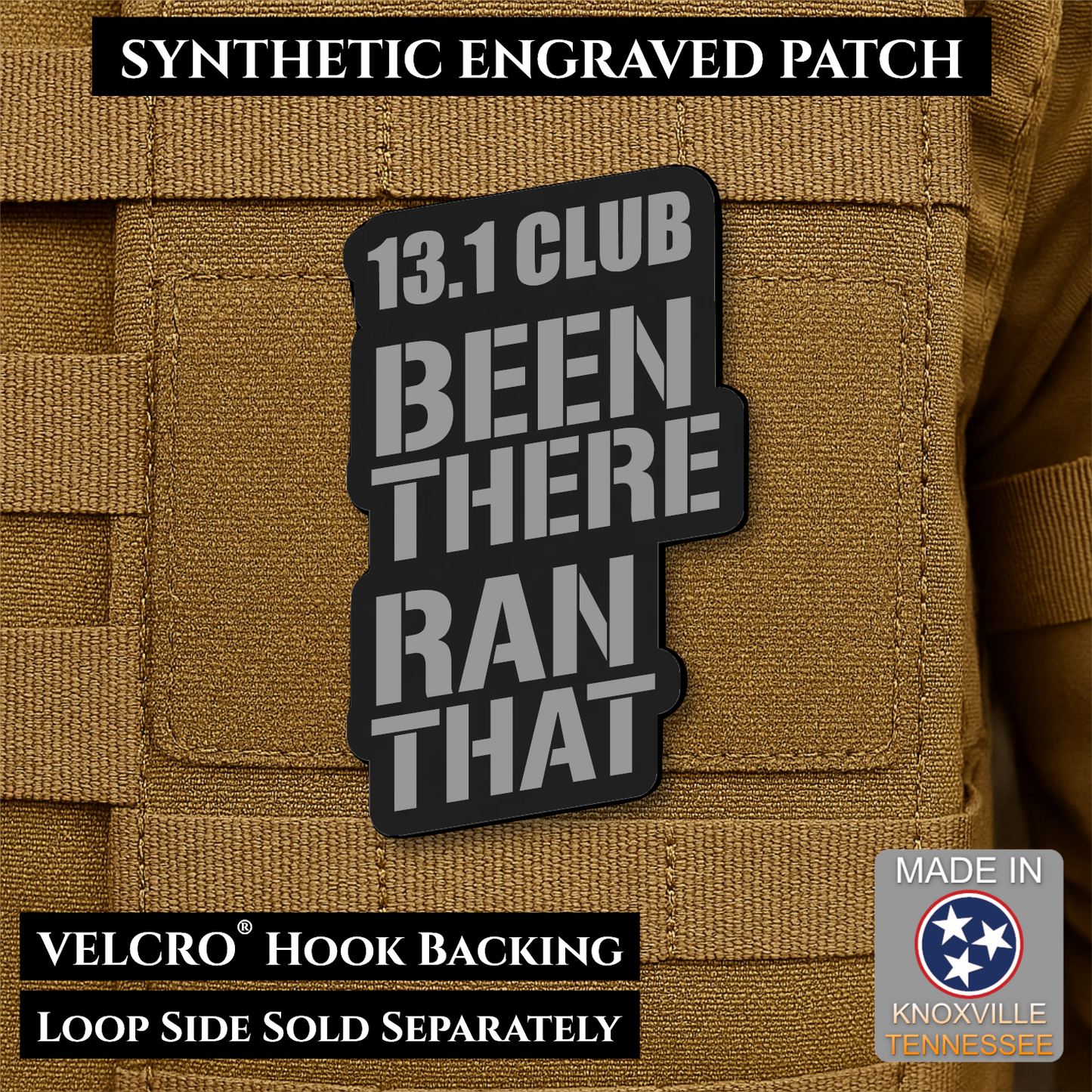13.1 Club, Been There Ran That, Half-Marathon Funny VELCRO® Morale Patch | Made in USA | Multiple Color Options