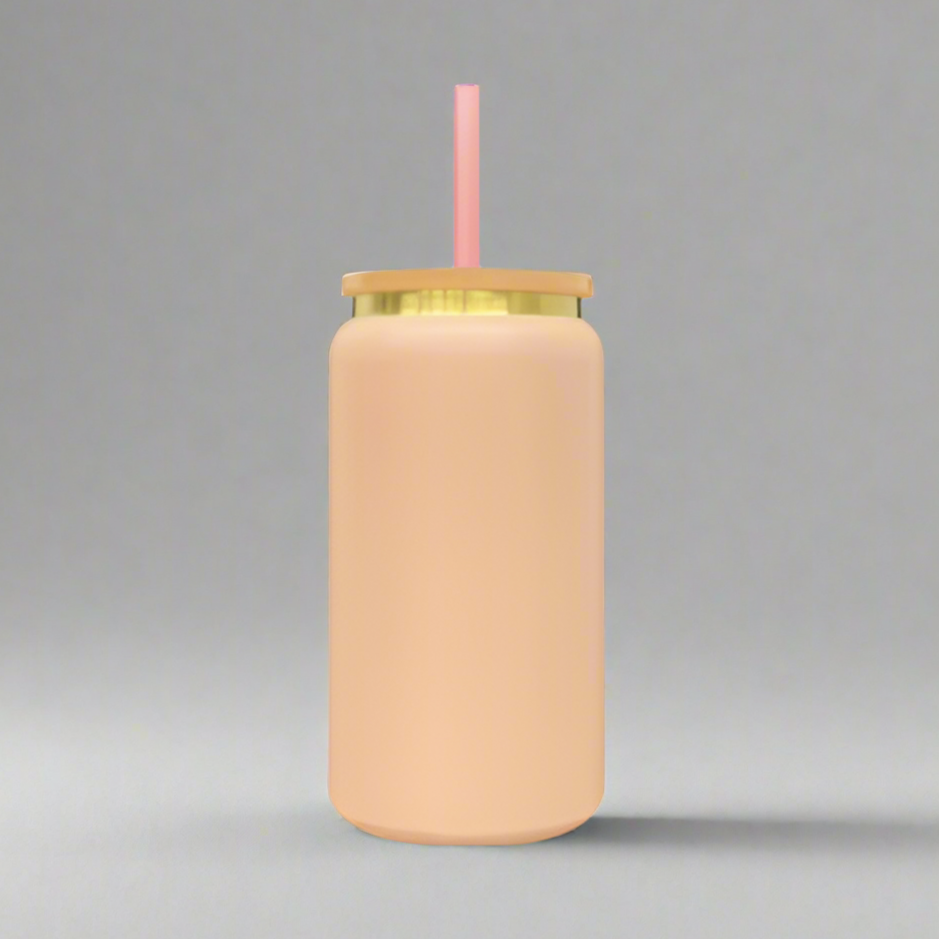 16oz Gold Plated Tumbler - Peach