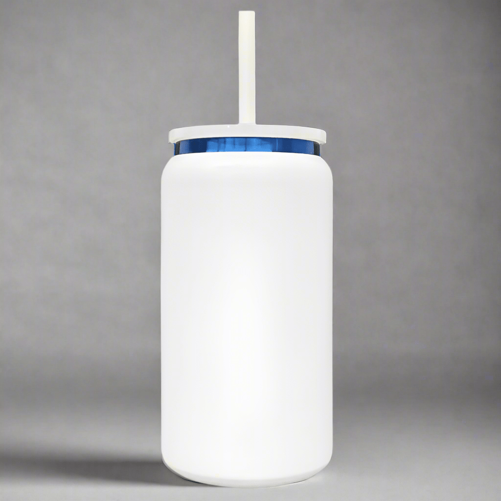 16oz Blue Plated Tumbler - White - LoneStar Adhesive