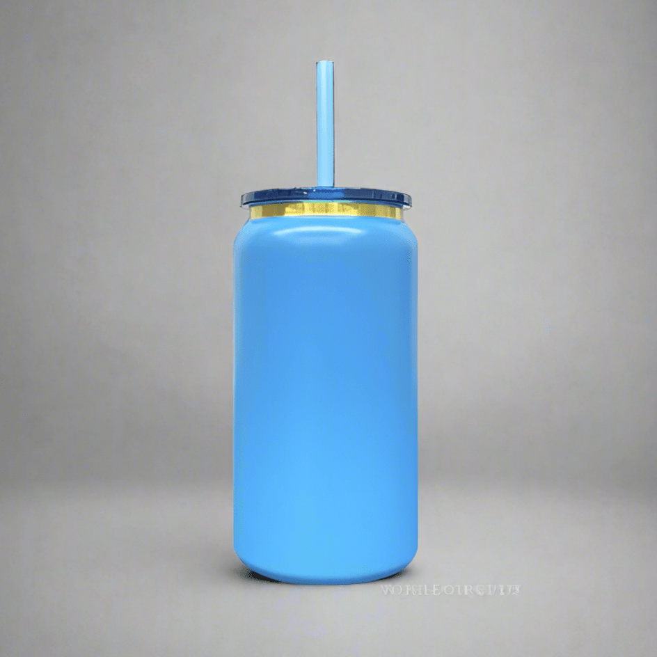 16oz Gold Plated Tumbler - Light Blue - LoneStar Adhesive