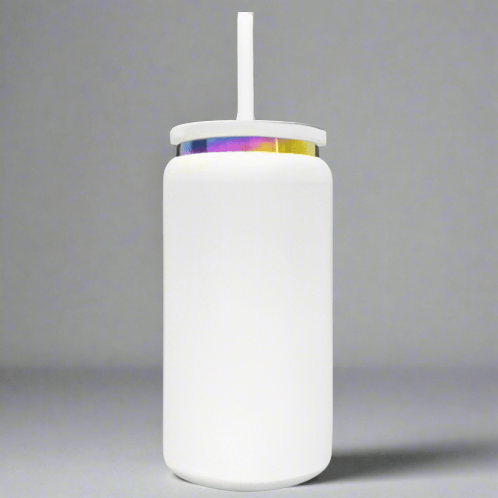 16oz Rainbow Plated Tumbler - White - LoneStar Adhesive