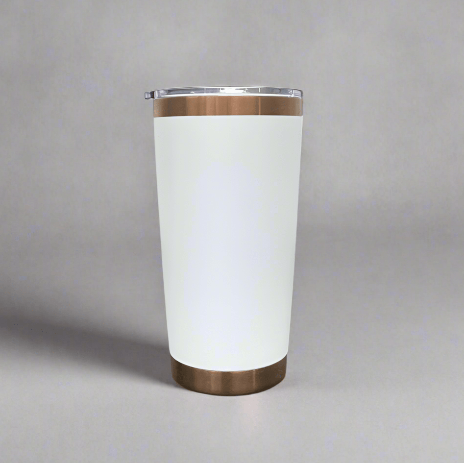 20oz Copper Plated Tumbler - White - LoneStar Adhesive