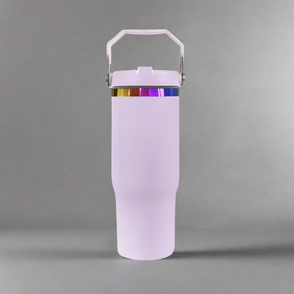 30oz Rainbow Plated Flip Tumbler - Lavender - LoneStar Adhesive