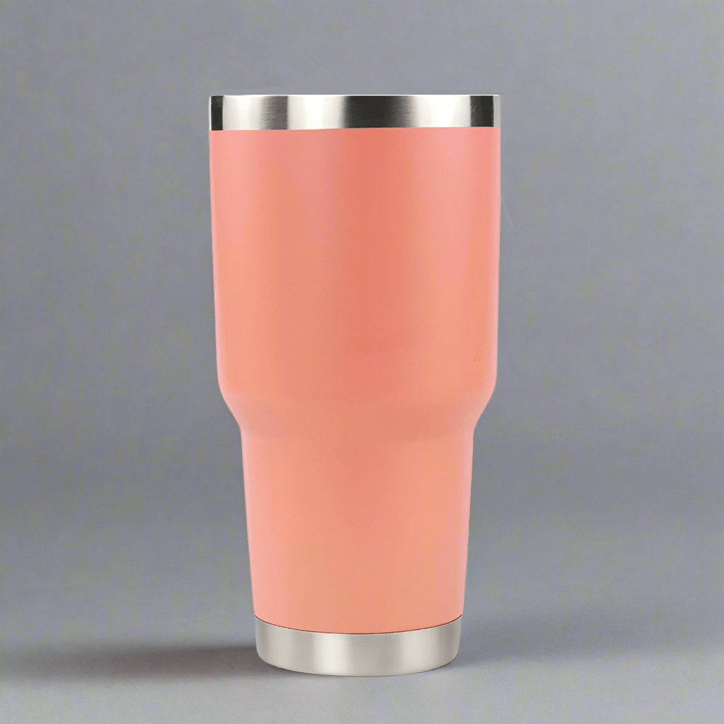 30oz Stainless Tumbler w/ Magnet Sliding Lid - Peach - LoneStar Adhesive