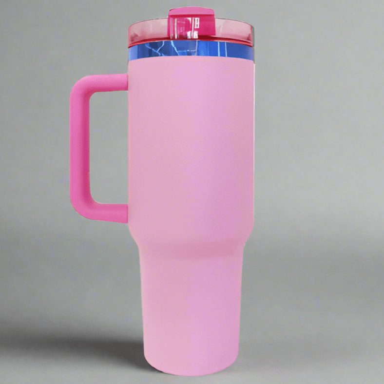 40oz Blue Plated Tumbler - Bubblegum - LoneStar Adhesive