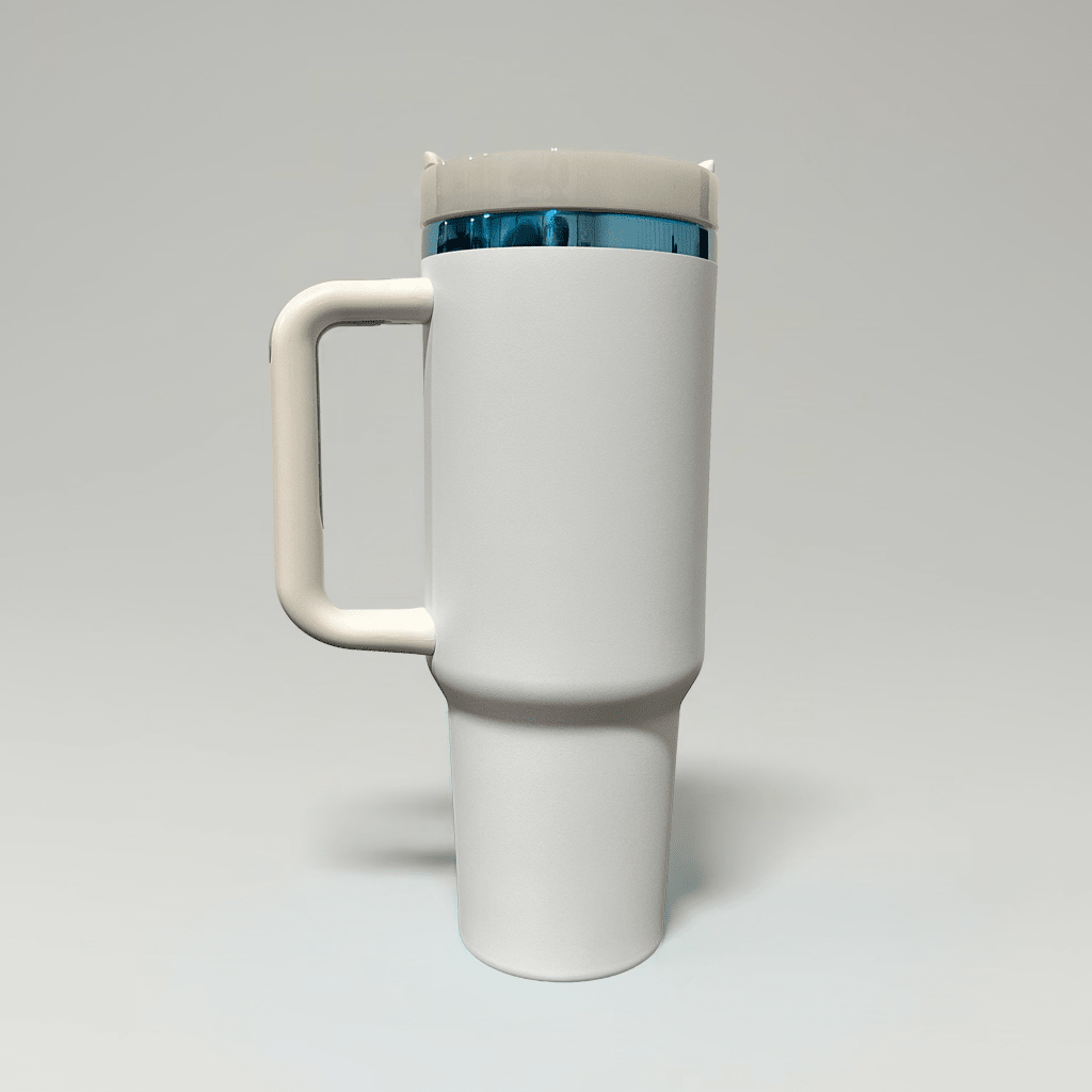 40oz Blue Plated Tumbler - White - LoneStar Adhesive