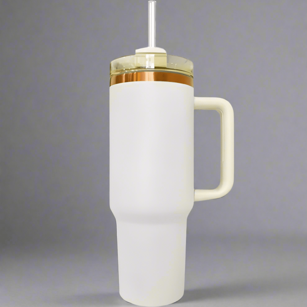 40oz Copper Plated Tumbler - Cream - LoneStar Adhesive