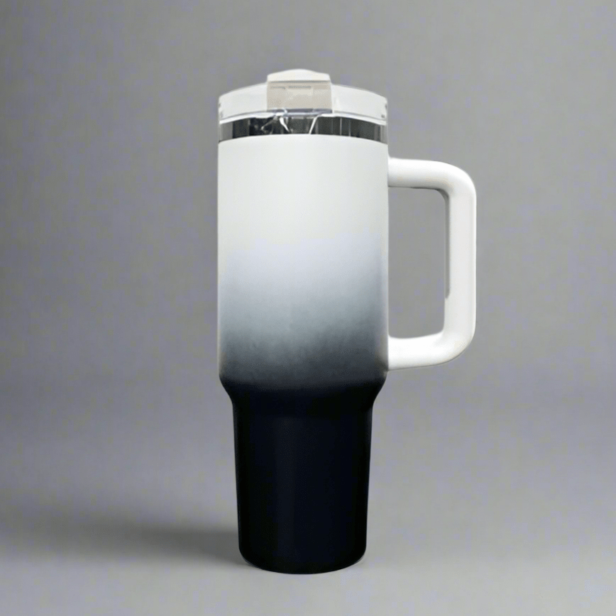 40oz Mirror Black Plated Tumbler - Ombre Black - LoneStar Adhesive