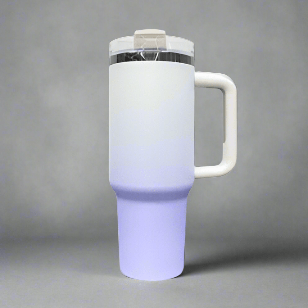 40oz Mirror Black Plated Tumbler - Ombre Lavender - LoneStar Adhesive