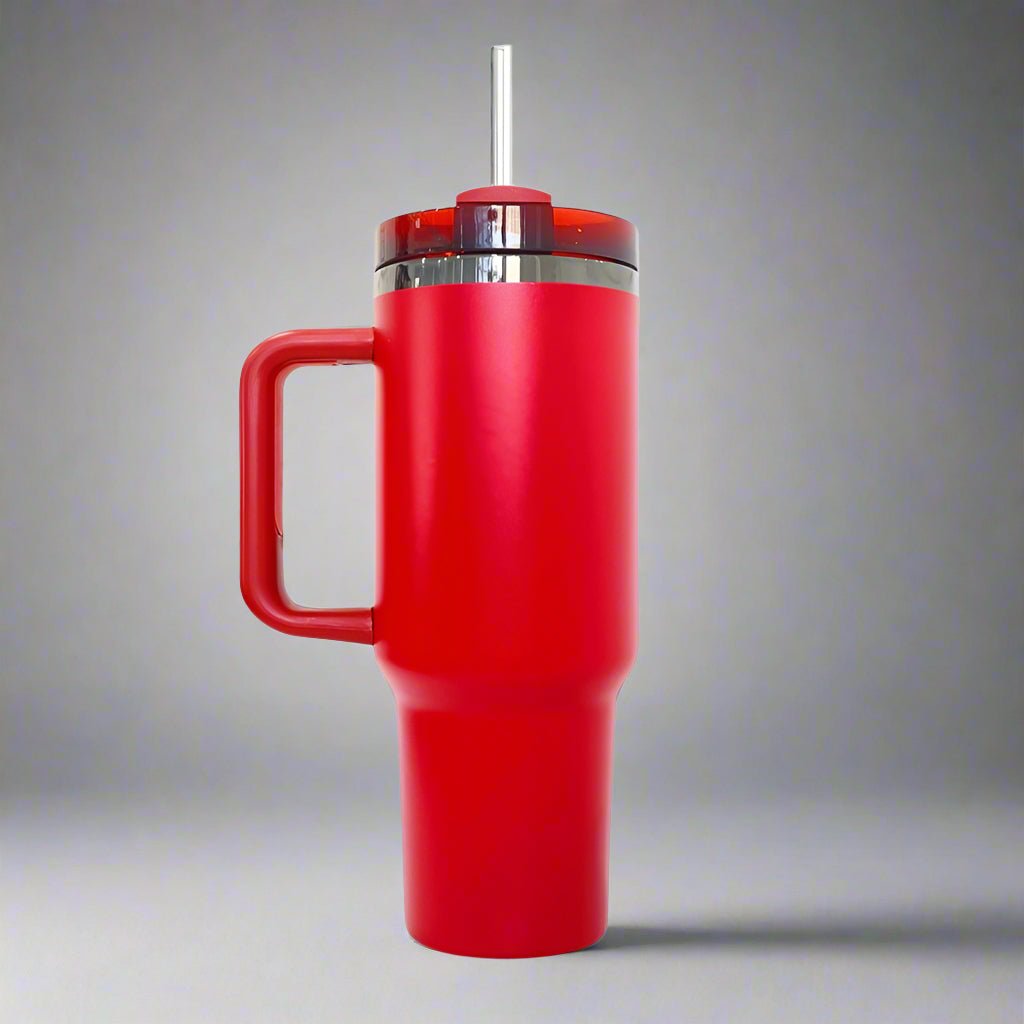 40oz Mirror Black Plated Tumbler - Red - LoneStar Adhesive