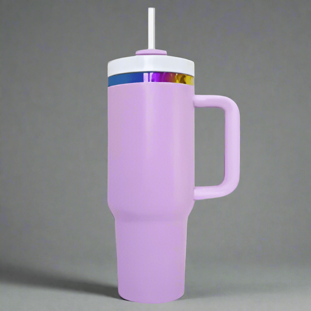 40oz Rainbow Plated Tumbler - Pink - LoneStar Adhesive