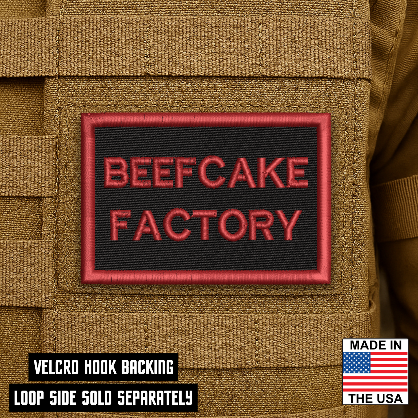 Beefcake Factory Funny Morale Patch 2"x3" Hook & Loop | Made in USA