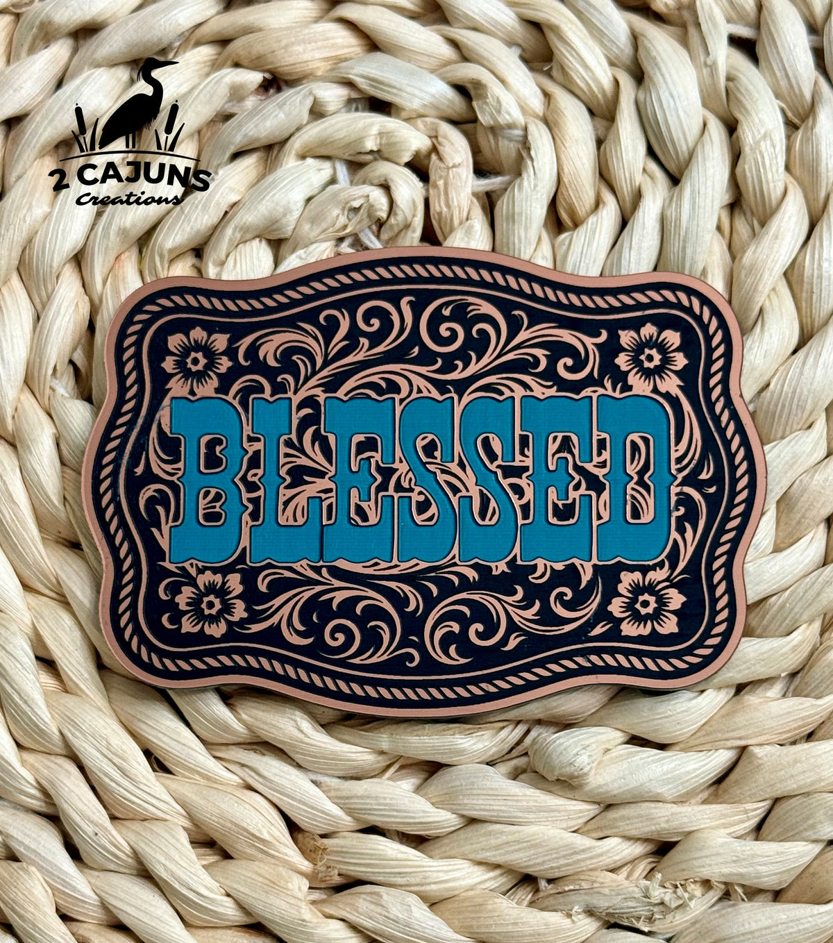 Blessed Scroll Design Acrylic Laser Engraved Hat Patch