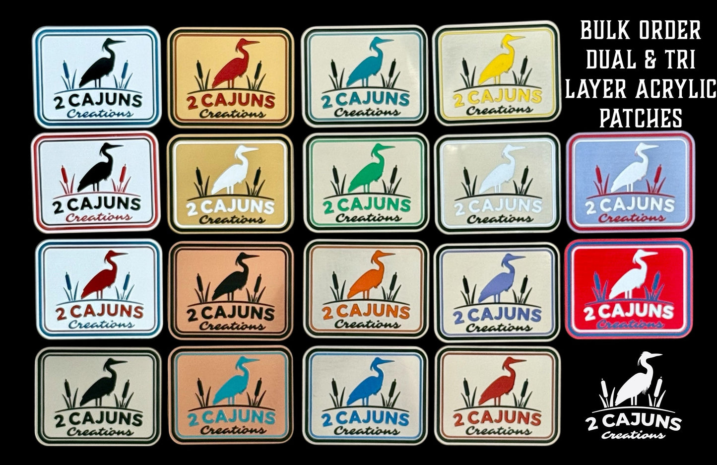 Bulk Custom Tri-Layer Acrylic Patches