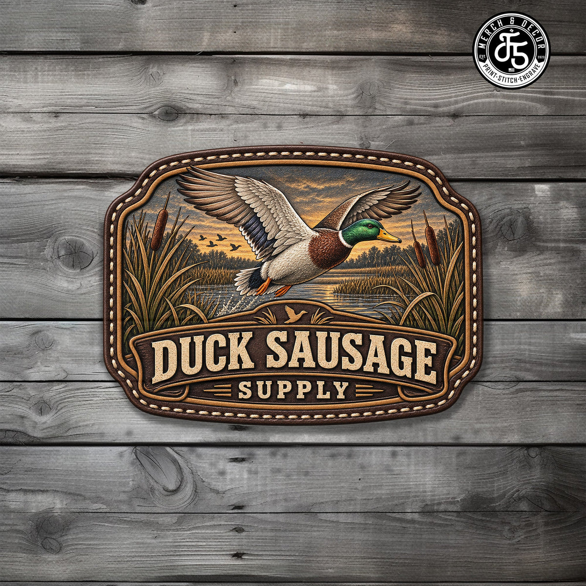 Duck Sausage Supply UV Printed Leatherette Hat Patch