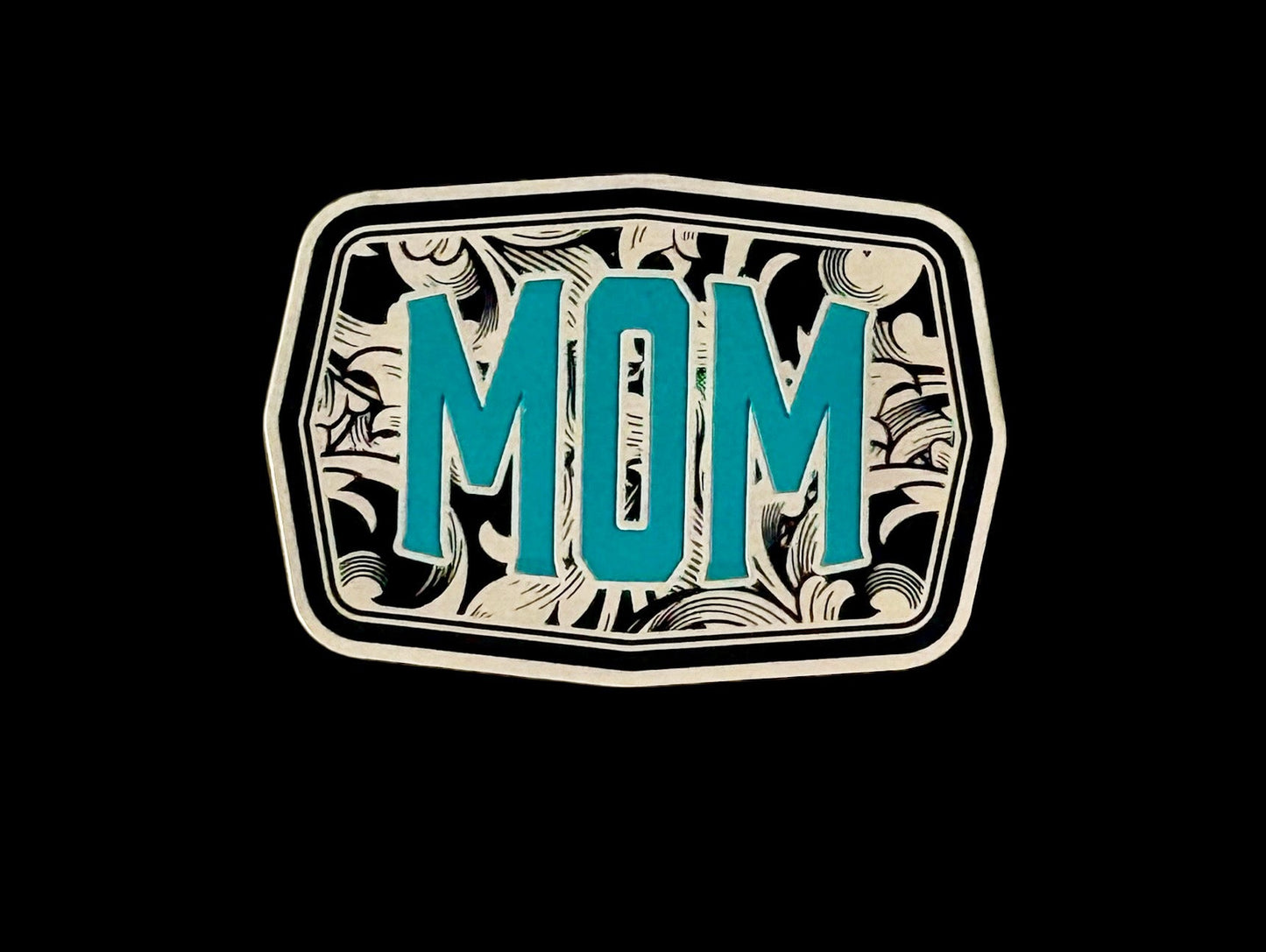 Mom Buckle Style Acrylic Laser Engraved Hat Patch