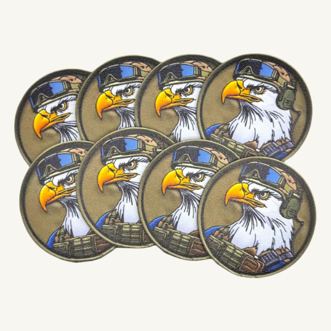 UV Printed Leatherette Patches - Bald Eagle Military Operator Designs