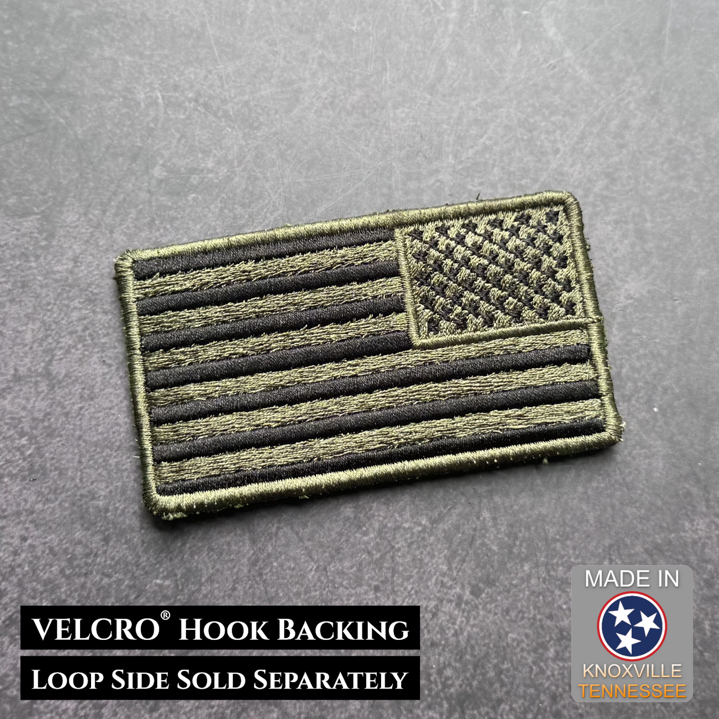 Olive OD Green Tactical American Flag Patch | Made in USA | VELCRO® Brand Hook Backing