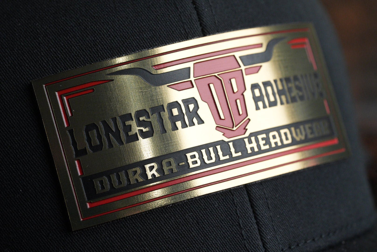 Acrylic: Antique Gold / Black / Red TriLayer Durra - Bull™ Laserable Panels (12"x24") - #LoneStar Adhesive#