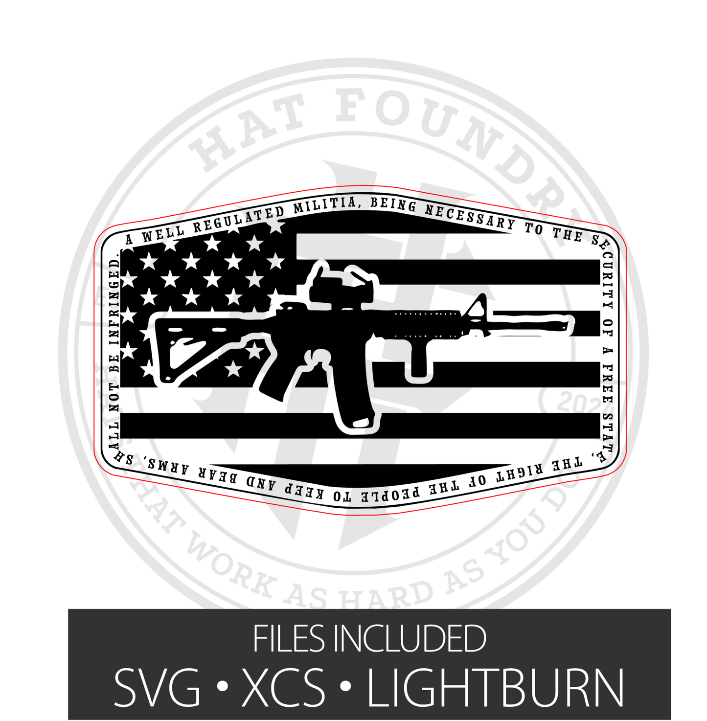 AR15 Second Amendment Hat Patch SVG - #LoneStar Adhesive#