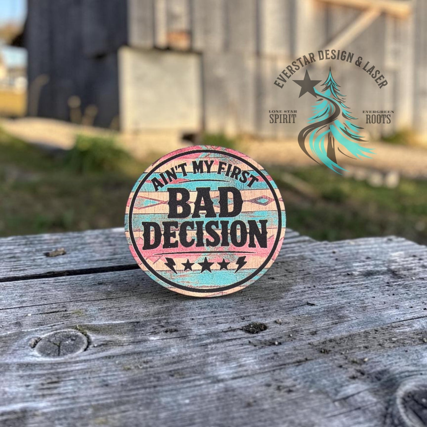 Ain’t My First Bad Decision UV Printed Retro Rodeo Patch
