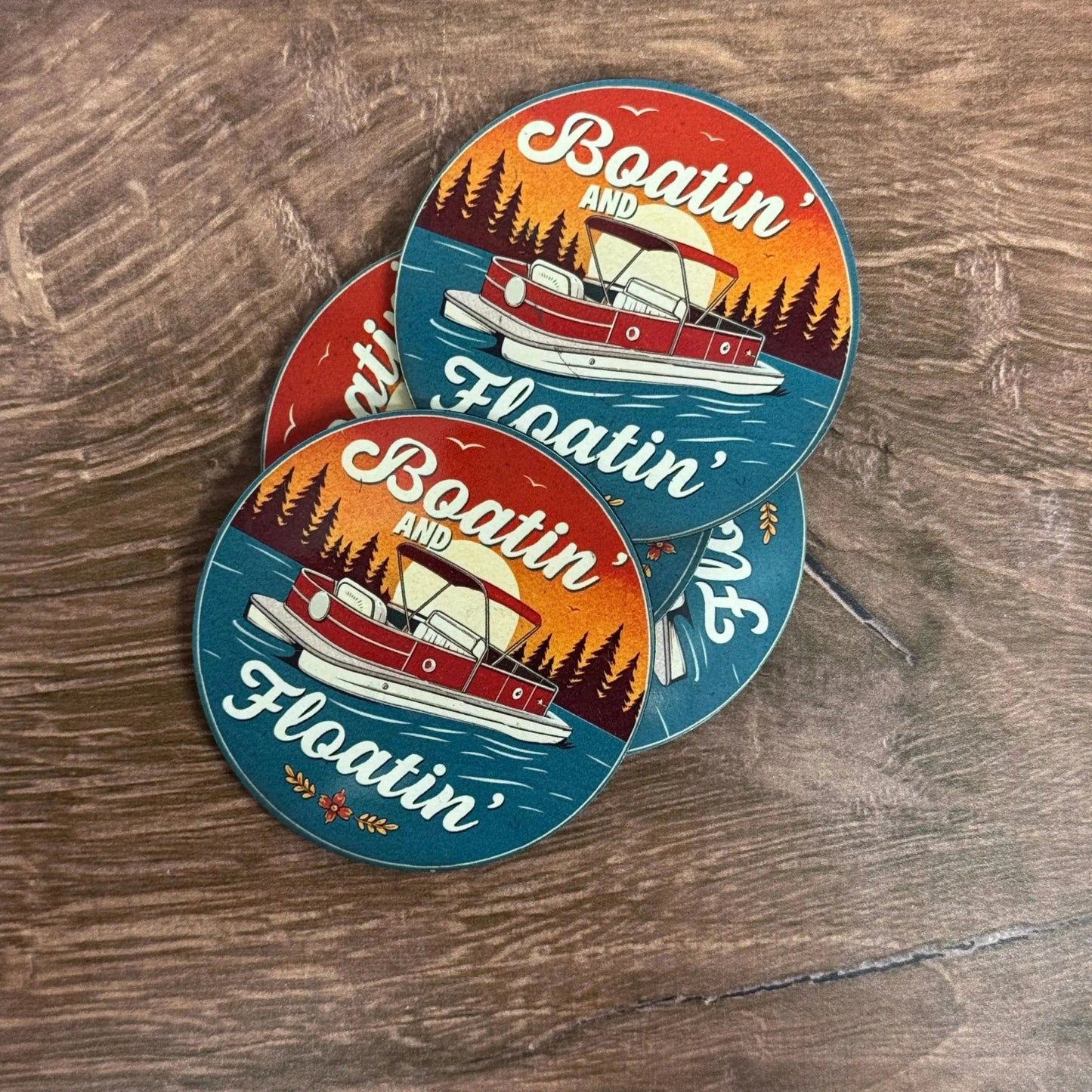 Boatin’ & Floatin’ | UV Printed Leather Hat Patch - LoneStar Adhesive