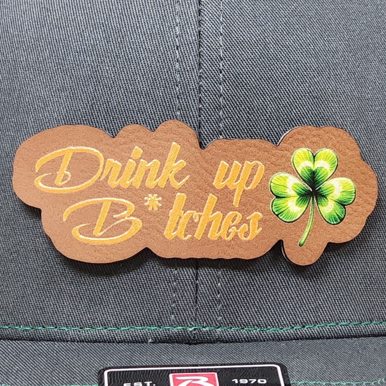 Cheers to St. Patrick's Day! UV Printed Leatherette Hat Patch - MR01 - LoneStar Adhesive