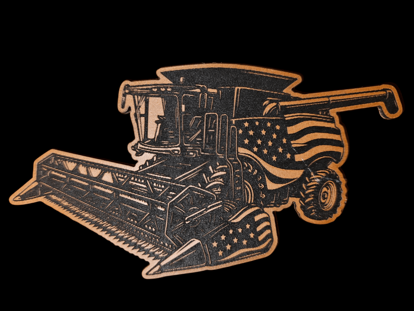 Combine Harvester w American Flag Digital File - LoneStar Adhesive
