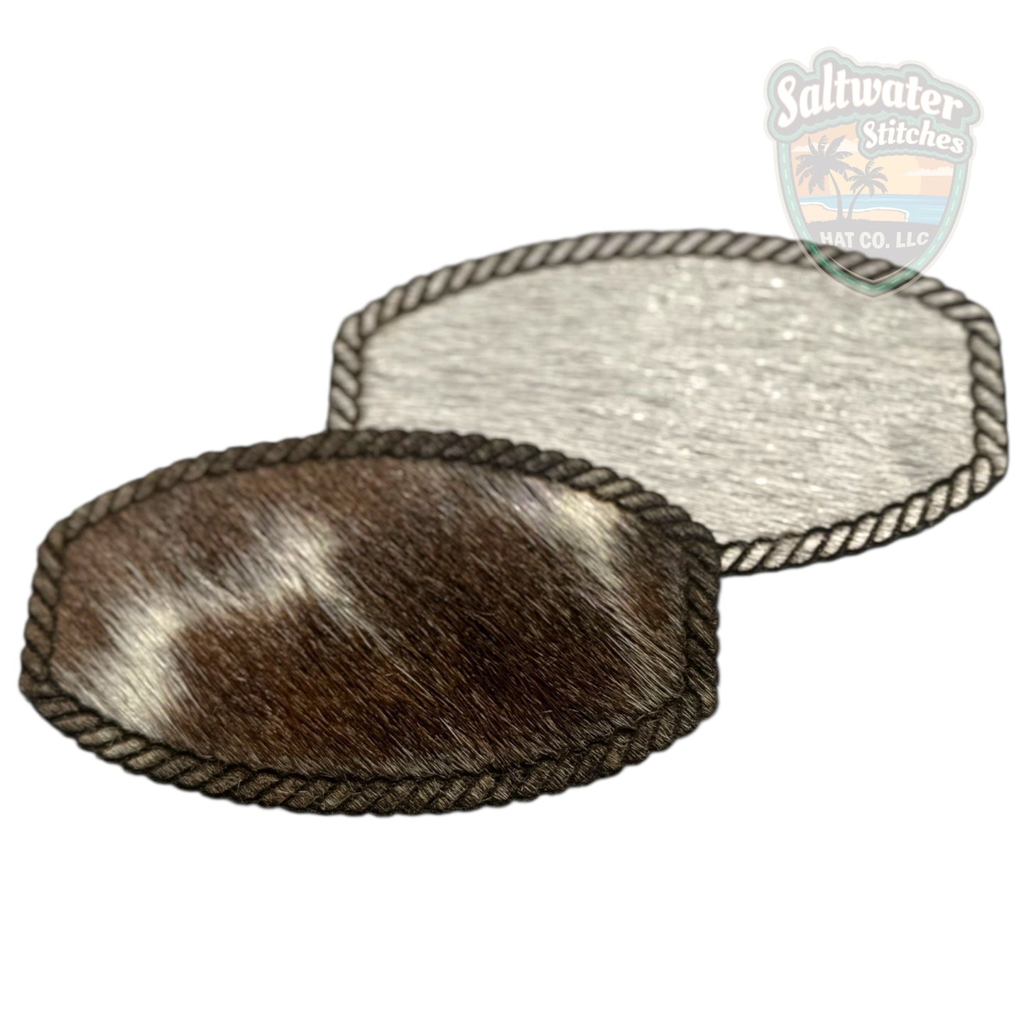 Cowhide Squared Oval Rope Border - LoneStar Adhesive