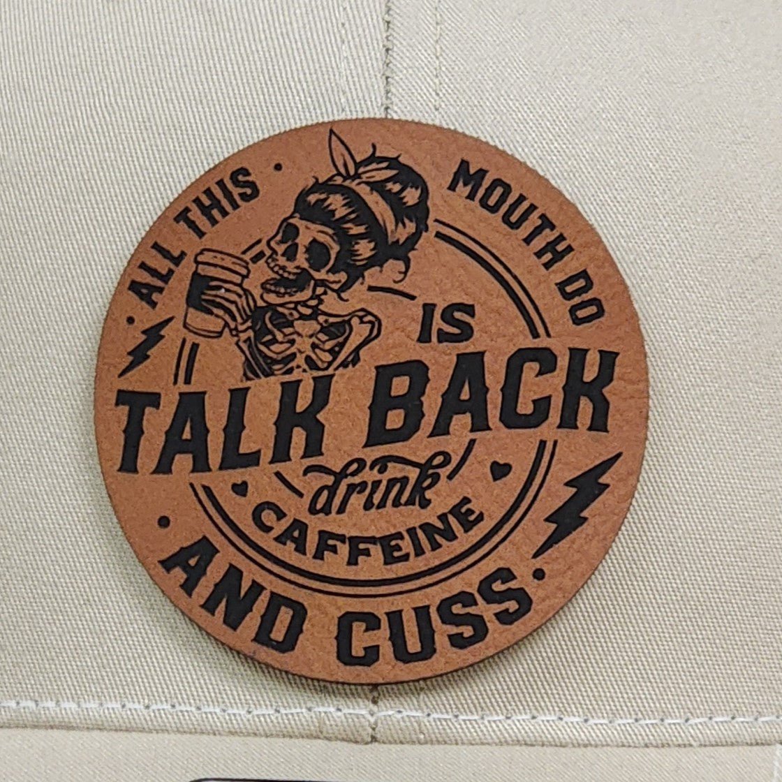 Cuss Engraved Leatherette Hat Patch - MR01 - LoneStar Adhesive