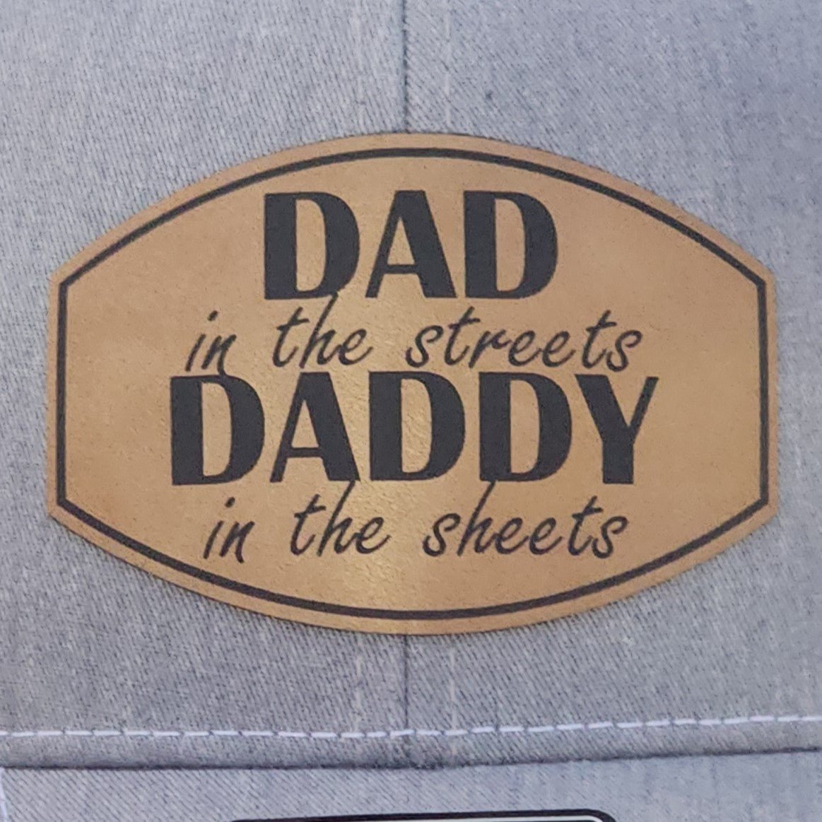 Dad Life in the Sheets Engraved Leatherette Hat Patch - MR01 - LoneStar Adhesive