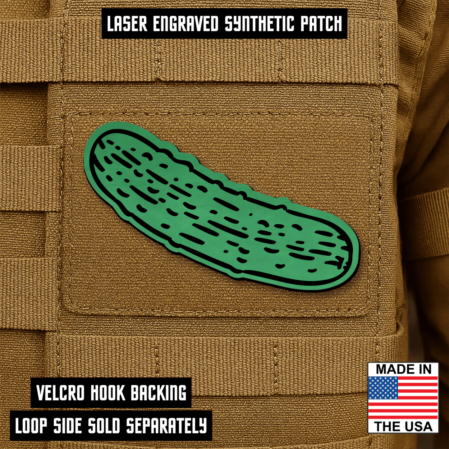 Dill Pickle Funny Morale Patch 1.8"x3" Hook & Loop | Made in USA - LoneStar Adhesive