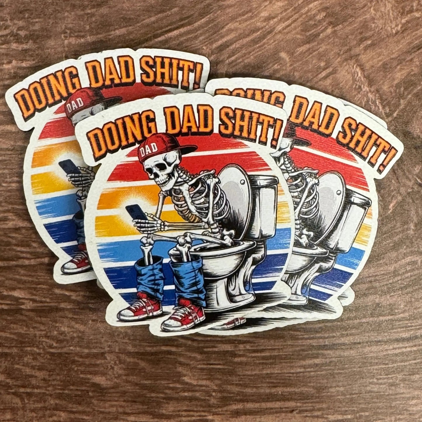 Doing Dad Shit | UV Printed Leather Hat Patch - LoneStar Adhesive