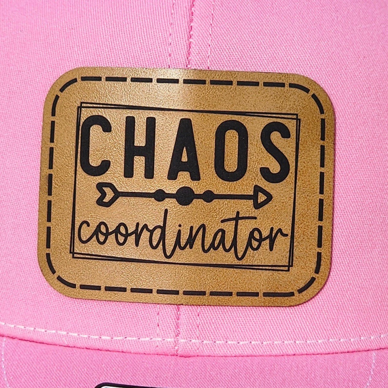 Embrace Your Inner Chaos Engraved Leatherette Hat Patch - MR01 - LoneStar Adhesive
