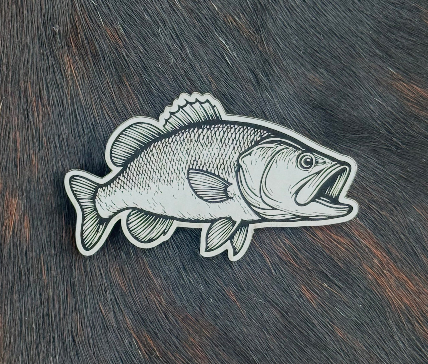 Engraved Bass Fish Patch - LoneStar Adhesive