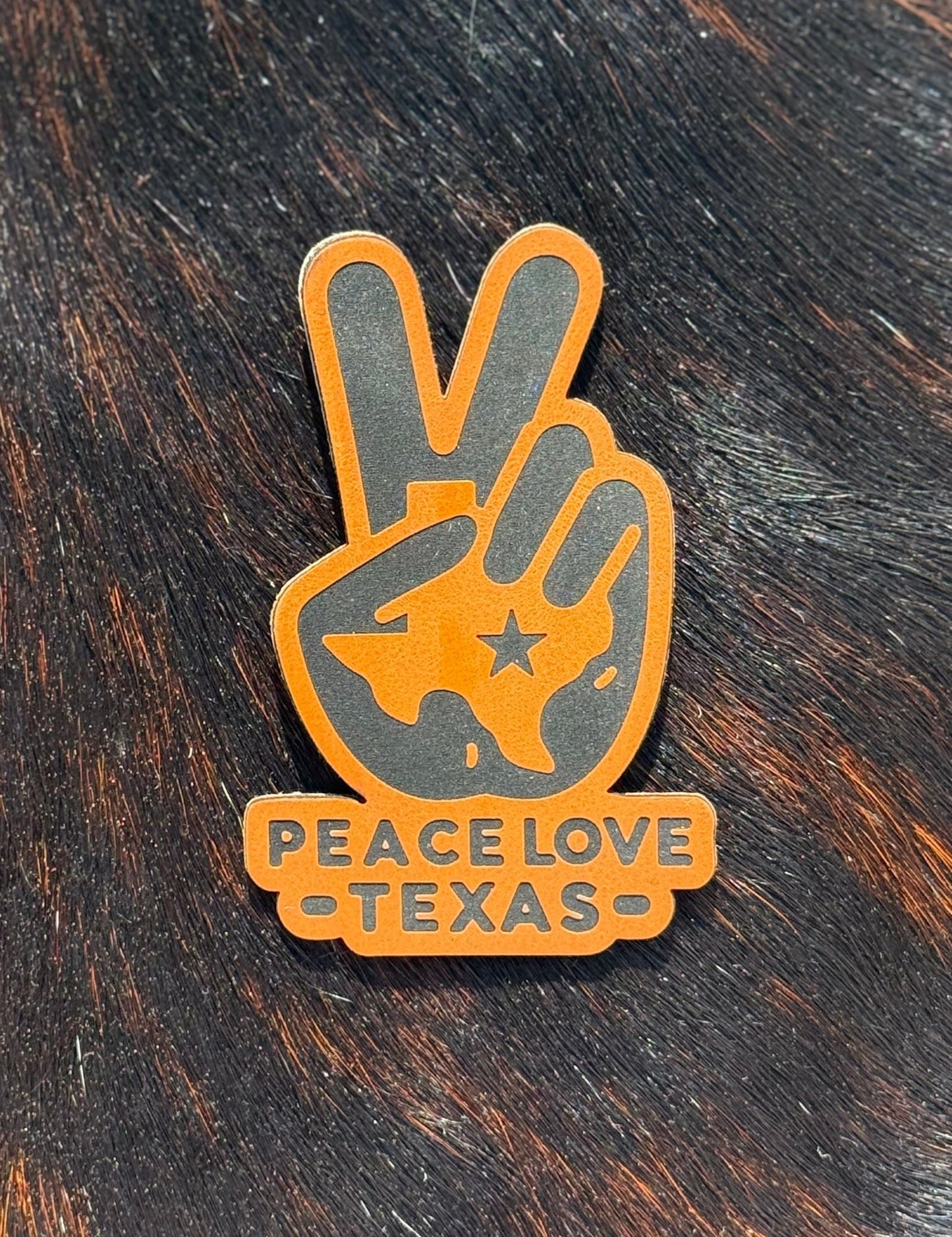 Engraved Peace Love Texas Patch - LoneStar Adhesive