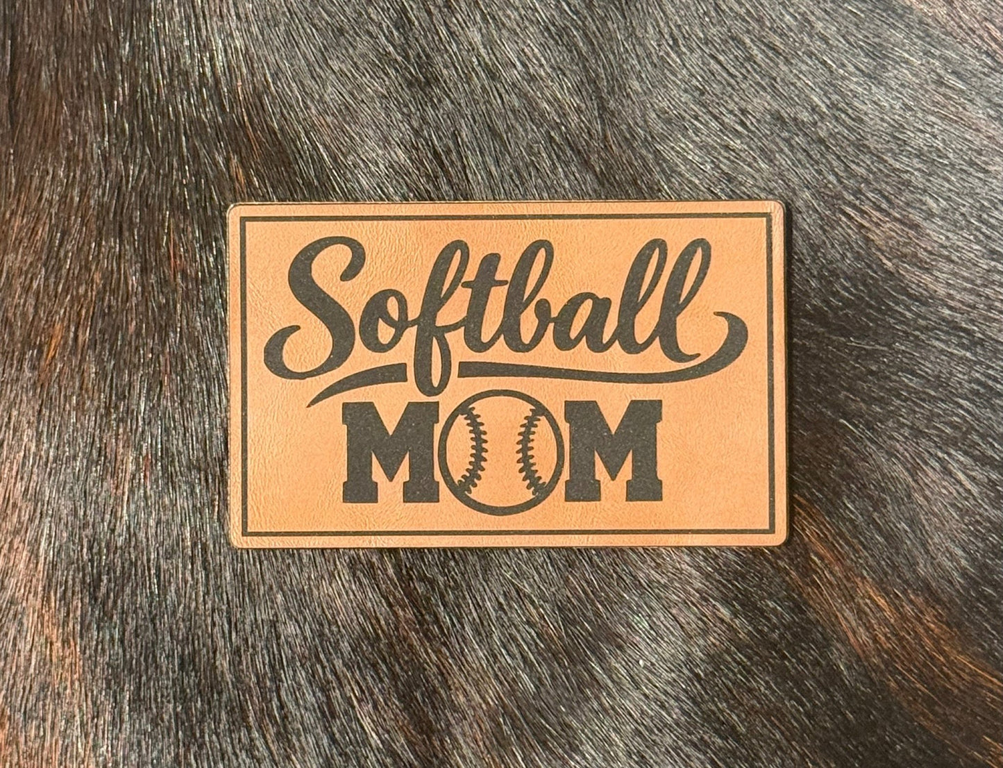 Engraved Softball Mom Patch - LoneStar Adhesive