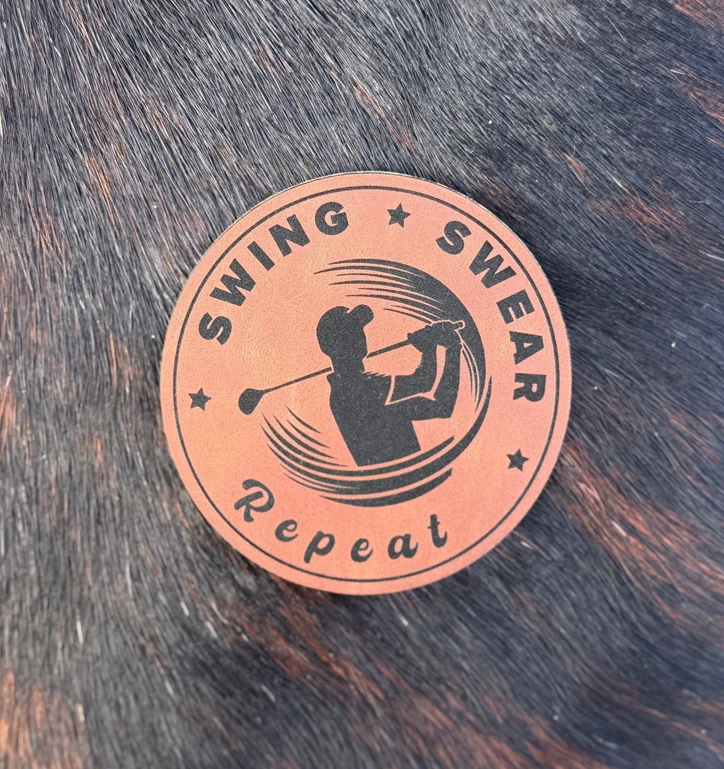 Engraved Swing Swear Repeat Golf Patch - LoneStar Adhesive