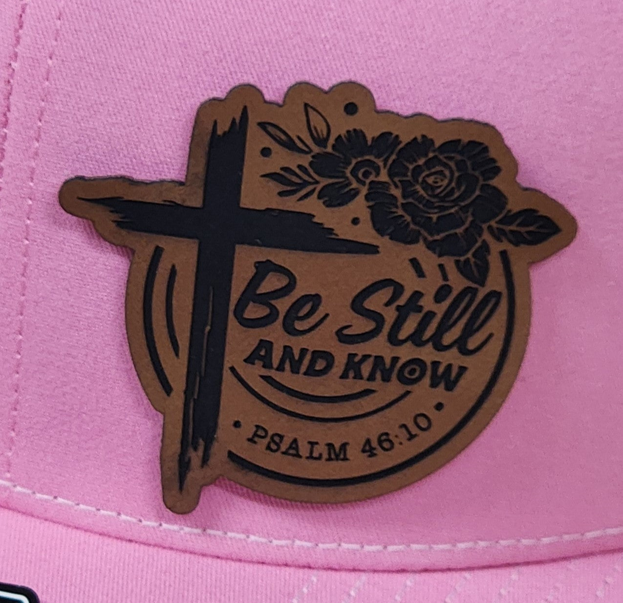 Women's Be Still and Know Engraved Leatherette Hat Patch - MR01