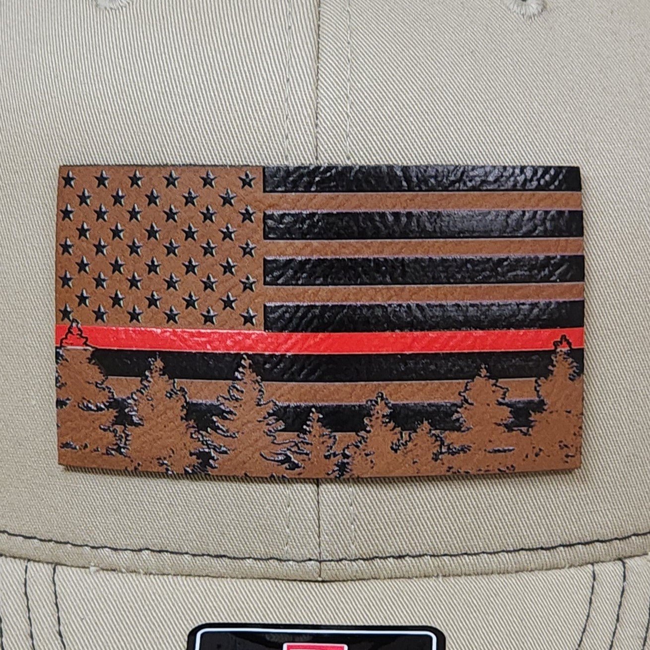 Forestry Flag UV Printed Leatherette Hat Patch - MR01 - LoneStar Adhesive