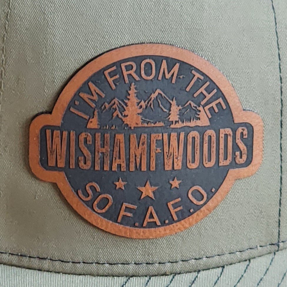 From the Wishamwoods Engraved Leatherette Hat Patch - MR01 - LoneStar Adhesive