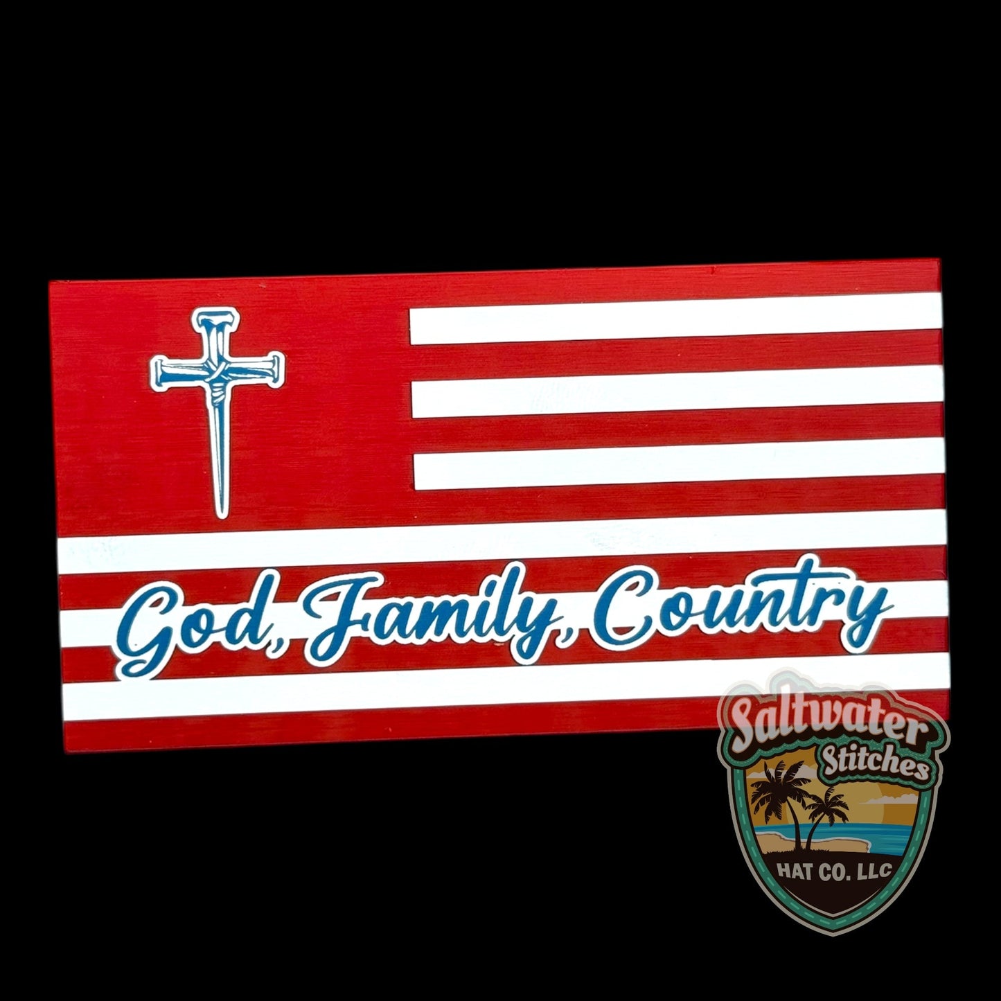 God, Family, Country RWB tri layer - LoneStar Adhesive
