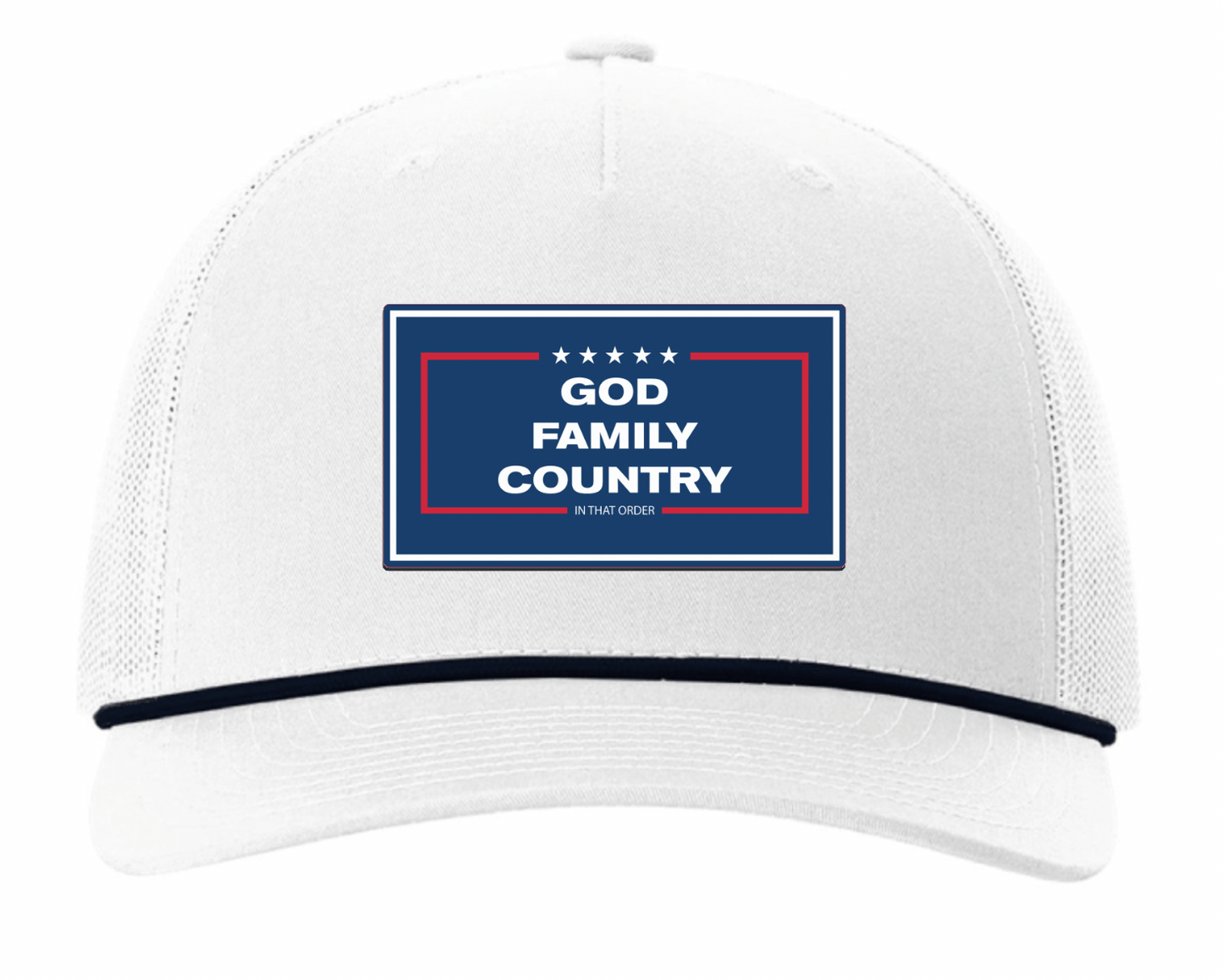 "GOD, FAMILY,COUNTRY" UV Printed Patches. (NAVY) - LoneStar Adhesive