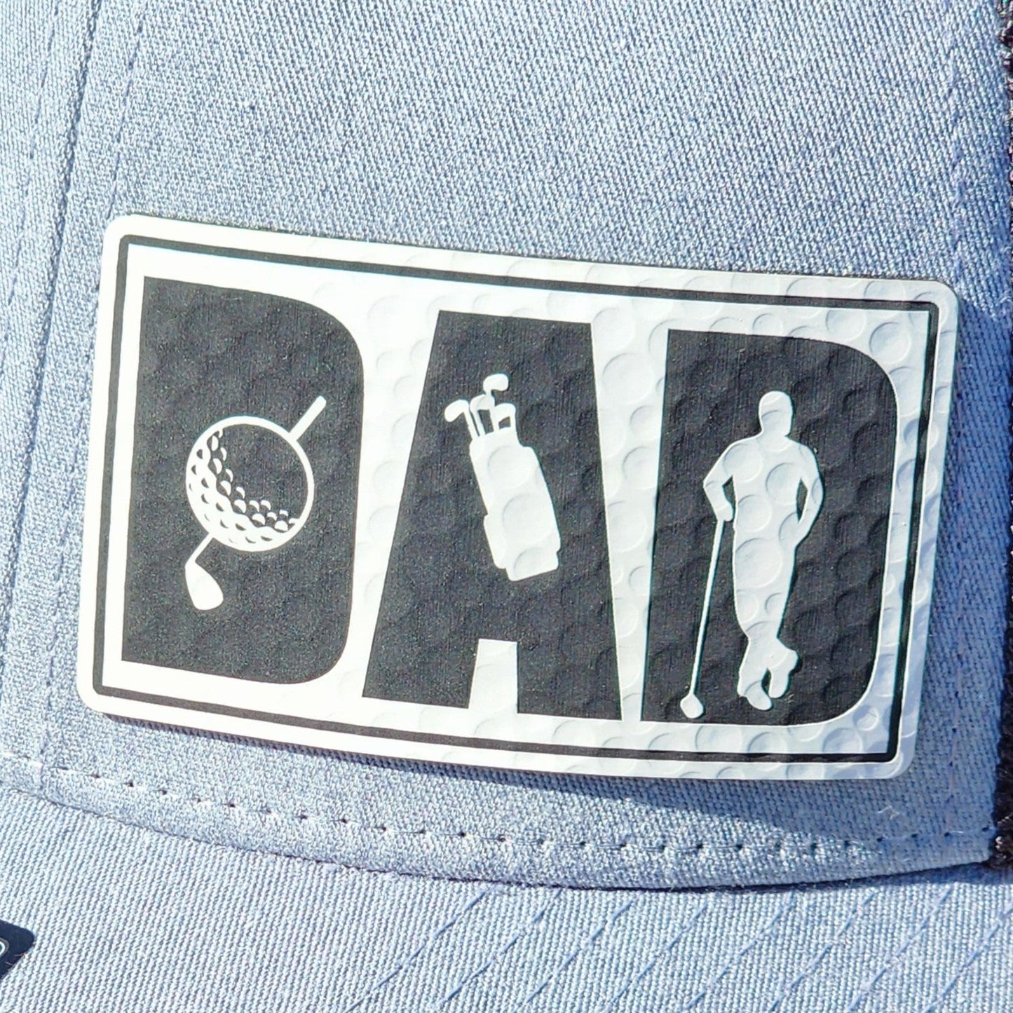 Golfing Dad Father's Day Engraved Leatherette Hat Patch - MR01 - LoneStar Adhesive