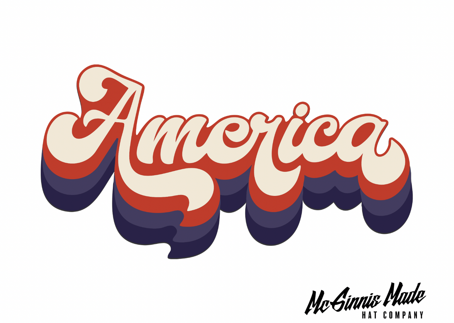 Groovy font "America" UV Printed Patches - LoneStar Adhesive