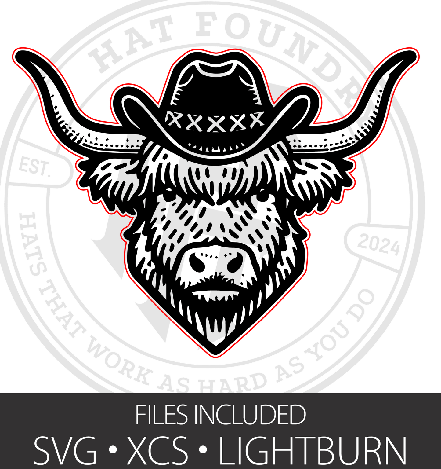 Highland Cow Hat Patch SVG - #LoneStar Adhesive#