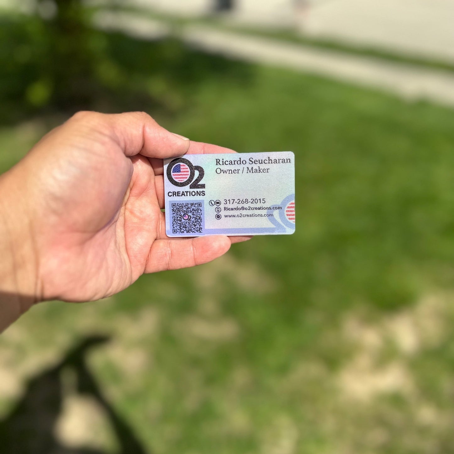 Holographic Business Cards Upload your design or have us design it for you (pack of 20) - LoneStar Adhesive