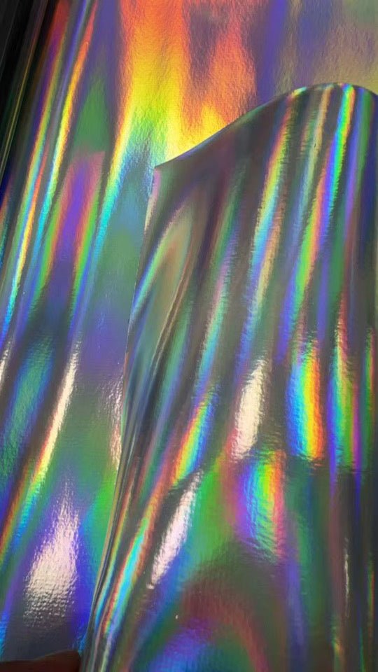 Holographic Silver / Black Durra - Bull Premium Leatherette® Sheets (12x24) - LoneStar Adhesive