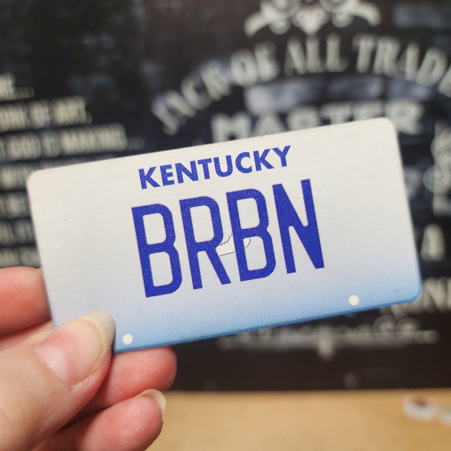 Kentucky Bourbon Plate UV Printed Leatherette Hat Patch - MR01 - LoneStar Adhesive