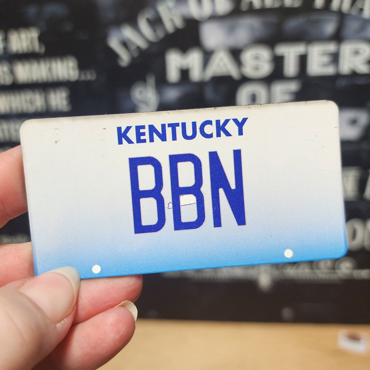 Kentucky Bourbon Plate UV Printed Leatherette Hat Patch - MR01 - LoneStar Adhesive